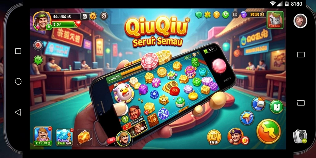 Screenshot gameplay QiuQiu yang seru dan interaktif.