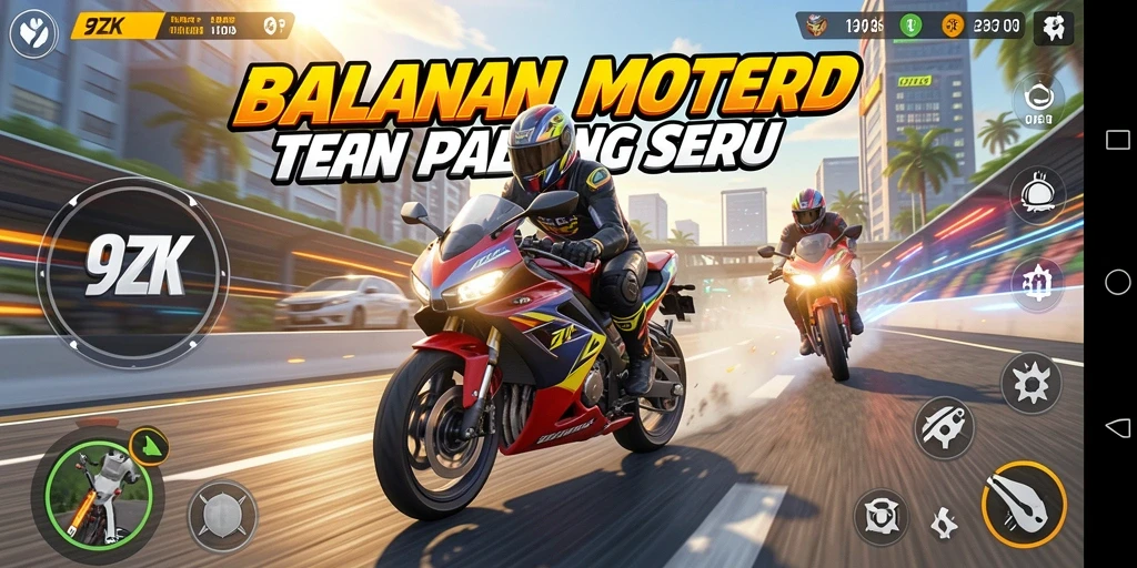Gameplay seru dan menegangkan dalam balapan motor.
