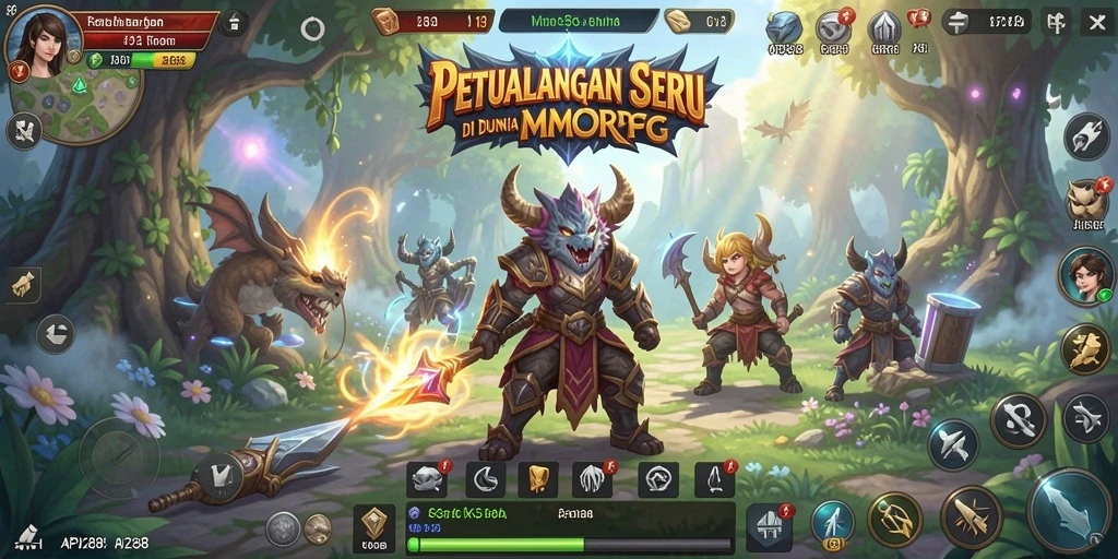Screenshot menunjukkan aksi seru dalam game MMORPG API288.
