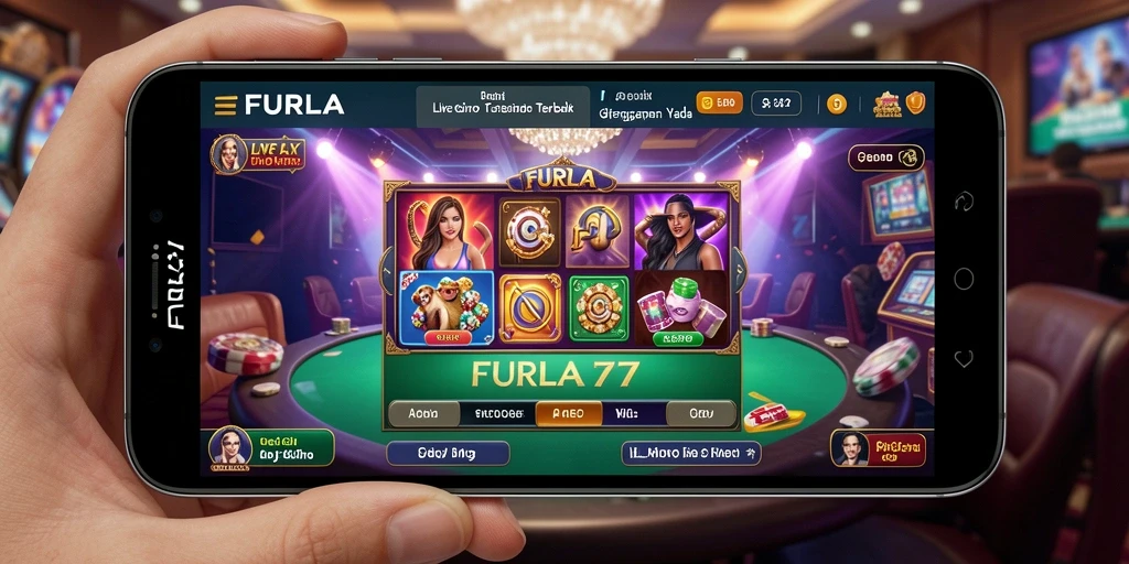 Screenshot gameplay FURLA77 yang menampilkan suasana Live Casino interaktif.