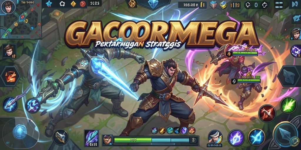 Screenshot gameplay GACORMEGA dengan aksi MOBA yang mendebarkan.