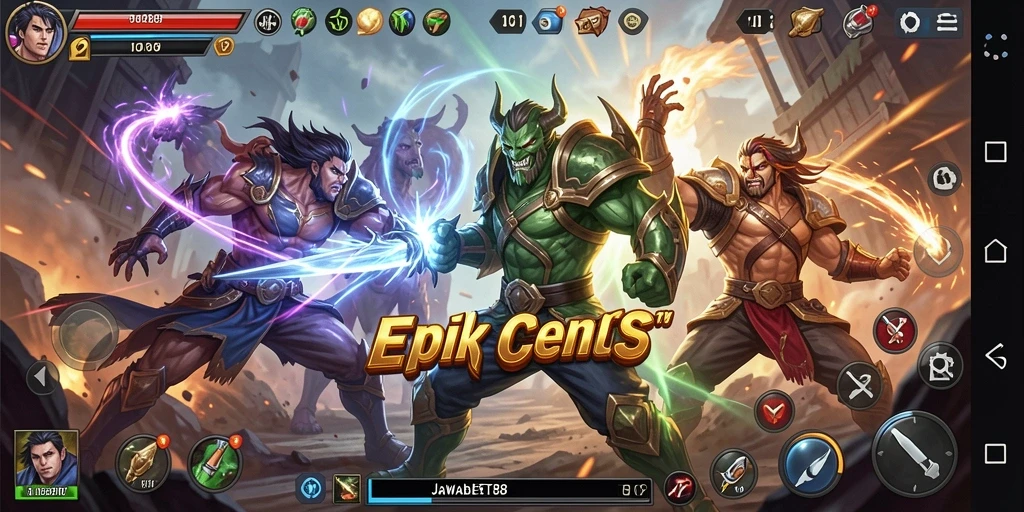 Tampilan gameplay intens dari pertarungan di JAWABET88.