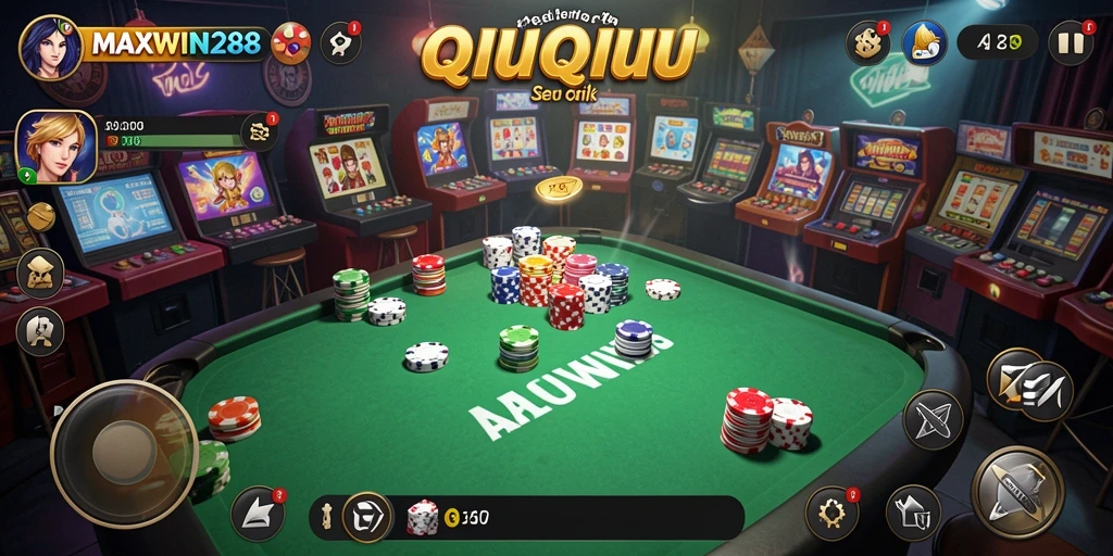 Screenshot gameplay MAXWIN288 menampilkan momen seru bermain QiuQiu.