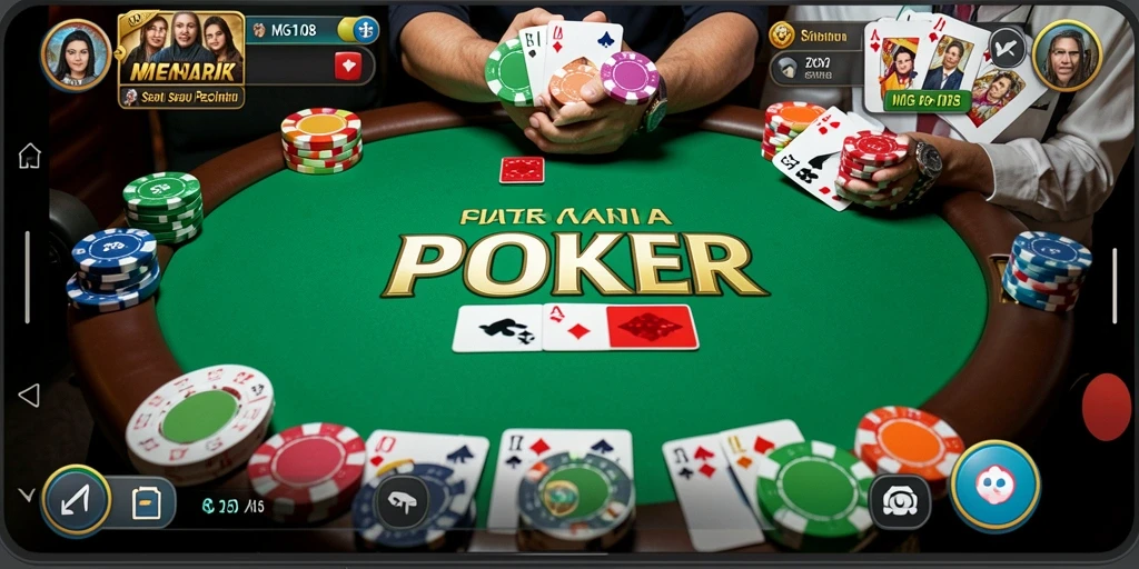 Tampilan permainan Poker yang seru dan mendebarkan di MG108.