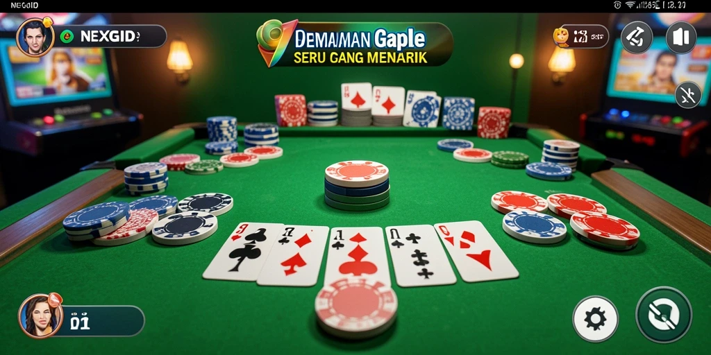 Screenshot gameplay seru NEXGID yang menampilkan keseruan bermain Gaple.