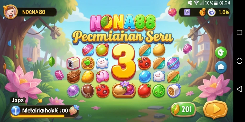 Tampilan gameplay seru NONA88 yang penuh warna.