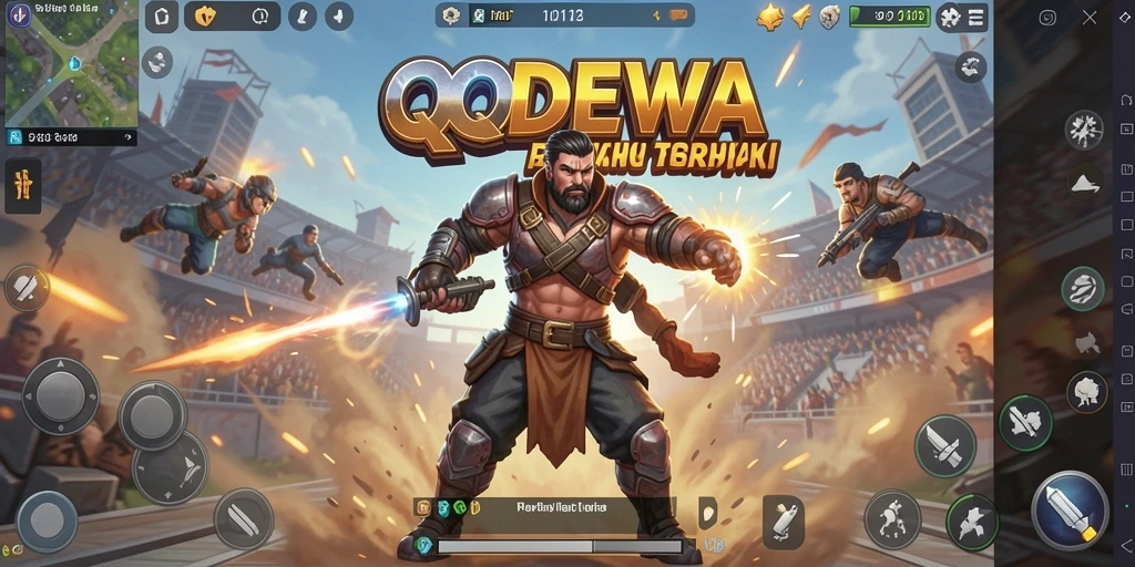 Tampilan seru gameplay Battle Royale di QQDEWA.