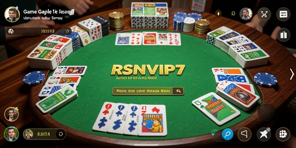 Screenshot gameplay RSNVIP7 yang menunjukkan suasana bermain Gaple.