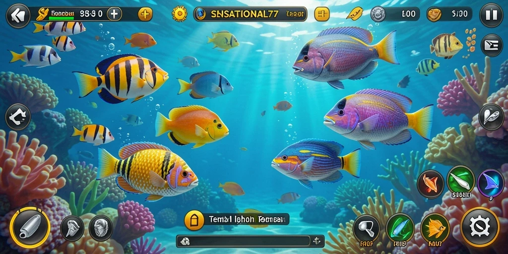 Gameplay seru menembak ikan di SENSATIONAL77.