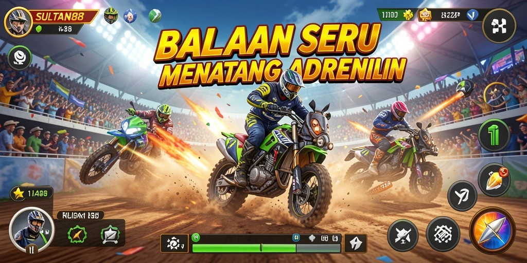 Screenshot gameplay SULTAN88 menampilkan aksi balapan yang mendebarkan.